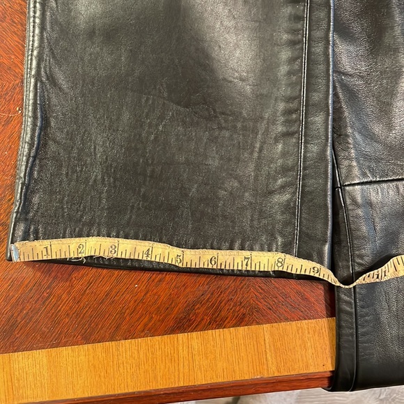 HOT, SEXY, BARNEYS NEW YORK ORIGINAL LEATHER super low rise button front flare - Picture 4 of 12